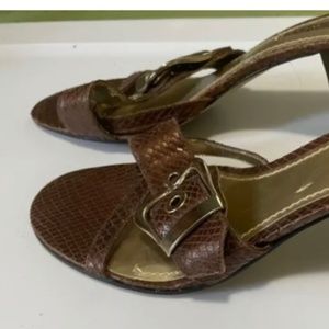 Women's Nine West Brown Sandals Heels Size 8